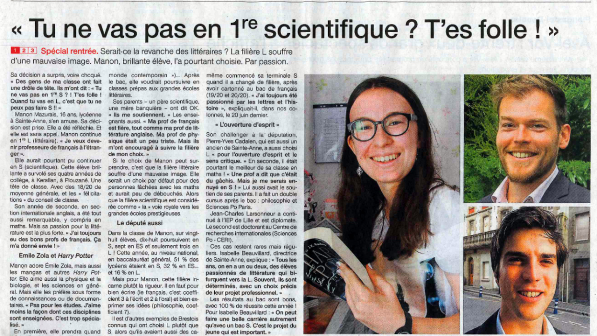 Ouest-France - article du 31/08/2017